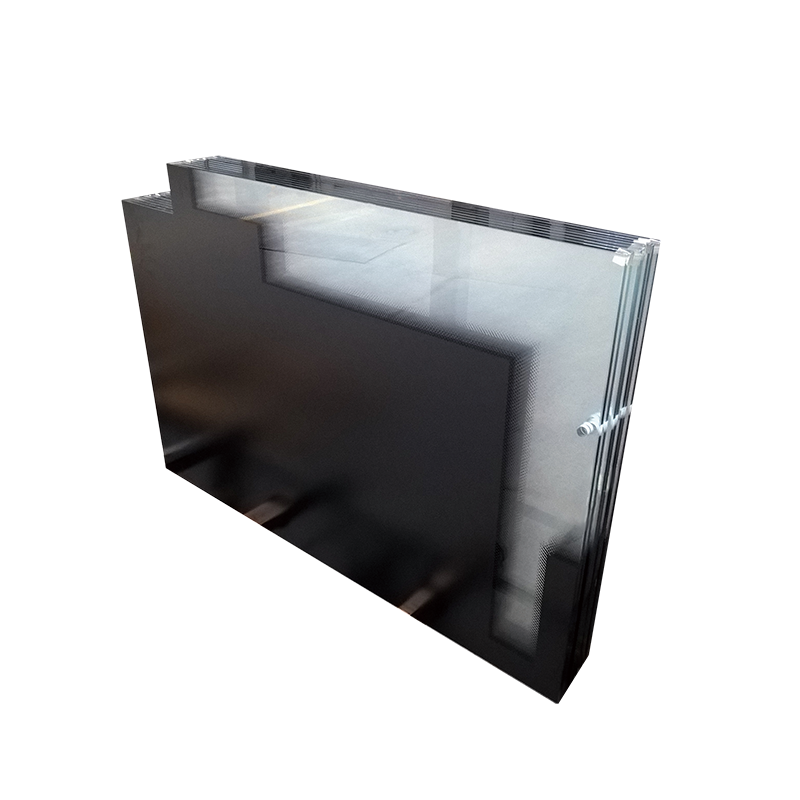 Schwarzes Glas mit Siebdruck